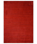 Solid Red Scandinavian 5x7 Blended Wool Flatwoven Area Rug