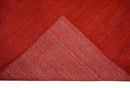 Solid Red Scandinavian 5x7 Blended Wool Flatwoven Area Rug