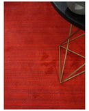 Solid Red Scandinavian 5x7 Blended Wool Flatwoven Area Rug