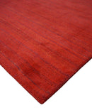 Solid Red Scandinavian 5x7 Blended Wool Flatwoven Area Rug