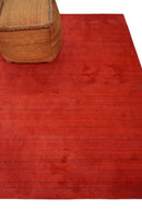 Solid Red Scandinavian 5x7 Blended Wool Flatwoven Area Rug