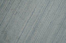 Modern Solid Silver and White  5x7 Blended Wool Hand woven Area Rug