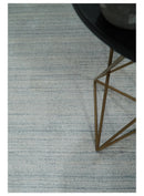 Modern Solid Silver and White  5x7 Blended Wool Hand woven Area Rug