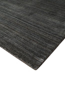 Modern Solid Silver and Charcoal Shaded 5x7 Blended Wool Area Rug