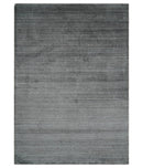 Modern Solid Gray Shaded 5x7 Blended Wool Hand Woven Area Rug