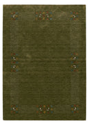 Solid with Border Patterns Hand Loomed Wool Area Rug