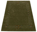 Solid with Border Patterns Hand Loomed Wool Area Rug