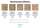 Wood Acoustic Diffuser Panel | Solid Paulownia Wood Sound Diffuser for Studios & Home Theaters