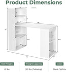 Space-Saving 48 Inch Computer Desk with Bookshelf