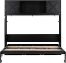 Full Size Murphy Cabinet Bed With Storage Shelf Black