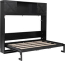 Full Size Murphy Cabinet Bed With Storage Shelf Black