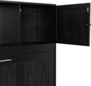 Full Size Murphy Cabinet Bed With Storage Shelf Black