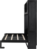 Full Size Murphy Cabinet Bed With Storage Shelf Black