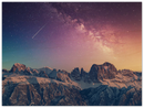 Space Mountains Print Metal Wall Art – Galaxy Cosmic Scenic Wall Decor