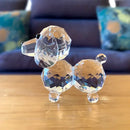 Sparkling clear crystal dog figurine bedroom decor ornament