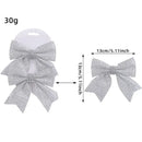 Sparkling gold & white diamond bow pendant holiday tree decor living room