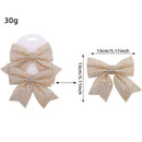 Sparkling gold & white diamond bow pendant holiday tree decor living room
