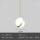 Spherical white and gold lustre led pendant light living room
