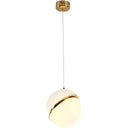 Spherical white and gold lustre led pendant light living room
