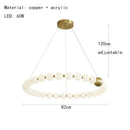 Spiral brass led chandelier with frosted acrylic dining room light
