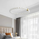 Spiral brass led chandelier with frosted acrylic dining room light