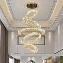 Spiral gold crystal chandelier pendant light for living room