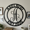 Custom Metal Wall Art - Personalized Split Letter Monogram Sign