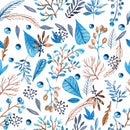 Spring Blue Watercolor Leaves Wallpaper