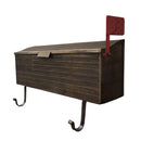 Antique Bronze American Flag Metal Wall Mounted Mailbox with Hangers