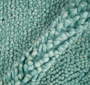 Square 3x3 Blue Wool Shag Handmade Felted Rug | SHA2