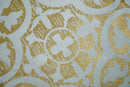 Square Geometric Printed Modern Contemporary Accent Gold and White Pillow Cover | PL08