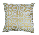 Square Geometric Printed Modern Contemporary Accent Gold and White Pillow Cover | PL08