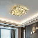 Square gold crystal led ceiling lights for living room