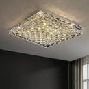 Square gold crystal led ceiling lights for living room