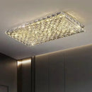 Square gold crystal led ceiling lights for living room