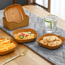 Square imitation wood snack plate dining room serving tray