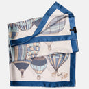 Jacqueline - Hand Rolled Silk Foulard - Blue