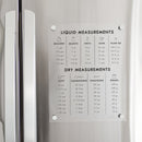 Clear Acrylic Magnetic Kitchen Conversion Chart