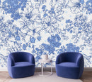Elegant Modern Blue Flowers Wallpaper