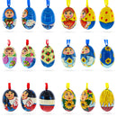 6 Ukrainian and  Doll Wooden Christmas Ornaments 3 Inches