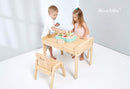 Mesasilla Primary Adjustable Table Set - with drawer-Bear  Car Rabbit  Star - Height Adjustable