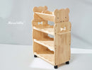 Mesasilla Solid Wood Trolley with 3 Tiers and Lockable Casters