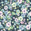 Voguish Gentle Flowers on Dark Background Wallpaper Chic