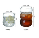 Stacked ribbed glass cold brew coffee cup kitchen tumbler