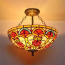 Stained Glass Ceiling Light Semi Flush