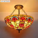 Stained Glass Ceiling Light Semi Flush