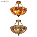 Stained Glass Ceiling Light Semi Flush