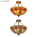 Stained Glass Ceiling Light Semi Flush