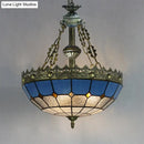 Brass Stained Glass Pendant Light for Kitchen