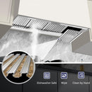 54" Range Hood Insert, 1200 CFM Stainless Steel Ducted Vent Hood Insert with Dimmable LED Lights